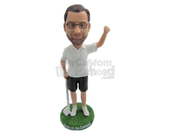 Custom Bobblehead Male Golfer Is Delighted After Hitting A Good Shot - Sports & Hobbies Golfing Personalized Bobblehead & Cake Topper Custom Bobblehead Male Golfer Is Delighted After Hitting A Good Shot - Sports & Hobbies Golfing Personalized Bobblehead & Cake Topper